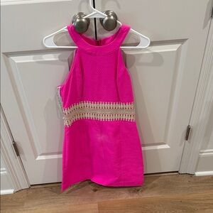 Pink Sleeveless Dress with Lace Detail